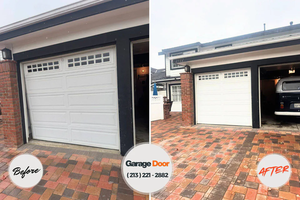 Before and after: garage door repair South River, NM